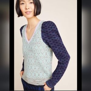 Anthropologie cherie puffed sleeved sweater
